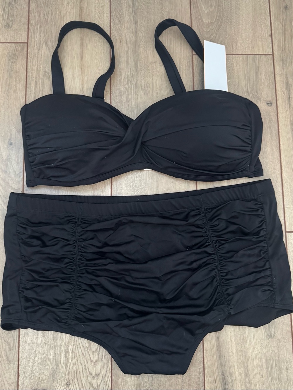 Swimsuits For All Black Two-Piece High-Waist Bikini 20/22